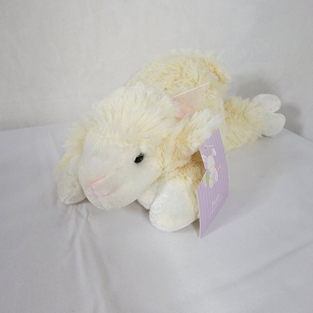 Goffa Lamb Plush with voice box that bahs and says happy easter 11"